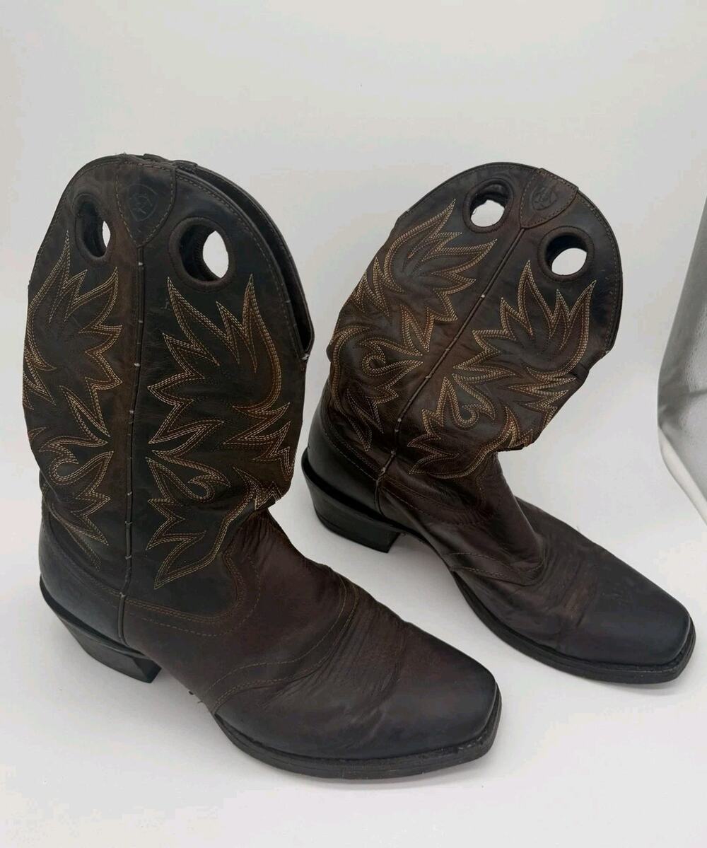 Ariat Boots Mens Size 10D Brown Leather Western Square Toe 10019974 *READ